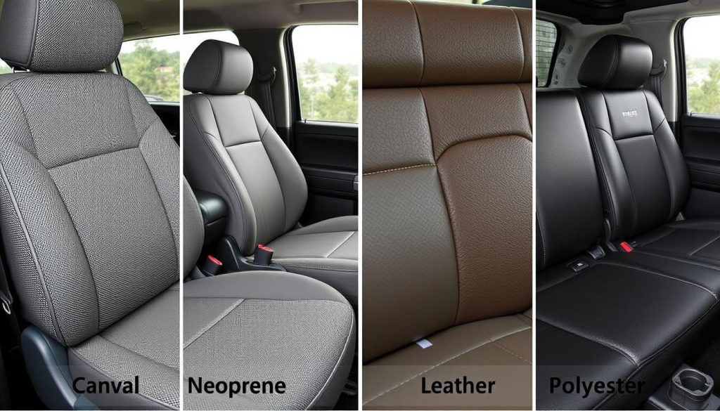 Comparison of different seat cover materials for Chevy Silverado 1500